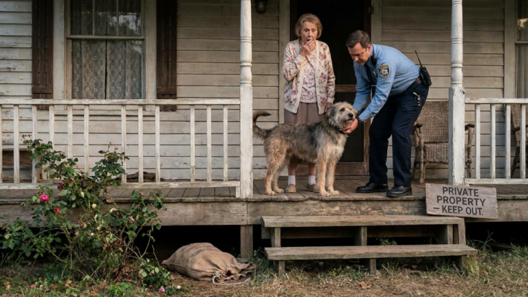 NEXT PART – THE WIDOW THOUGHT THE STRAY DOG WAS DESTROYING HER LATE HUSBAND’S ROSES OUT OF MADNESS — BUT THE MOMENT ANIMAL CONTROL GRABBED ITS COLLAR, THE DOG REVEALED THE BAG HIDDEN BENEATH THE PORCH